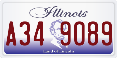 IL license plate A349089