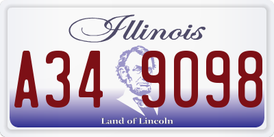 IL license plate A349098