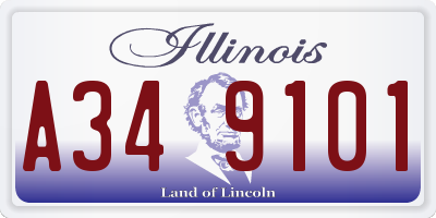 IL license plate A349101