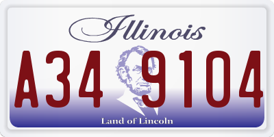 IL license plate A349104