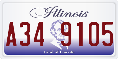 IL license plate A349105