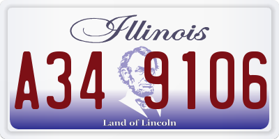 IL license plate A349106