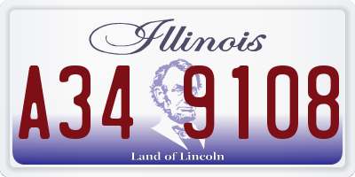 IL license plate A349108