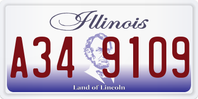 IL license plate A349109