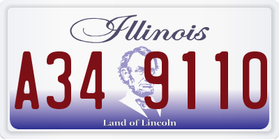 IL license plate A349110