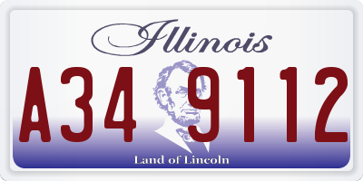IL license plate A349112