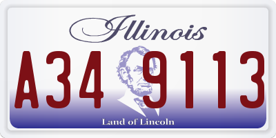 IL license plate A349113