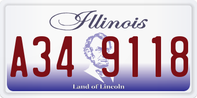 IL license plate A349118