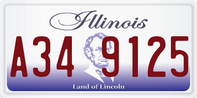IL license plate A349125