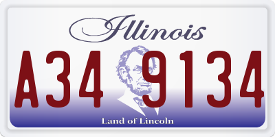 IL license plate A349134