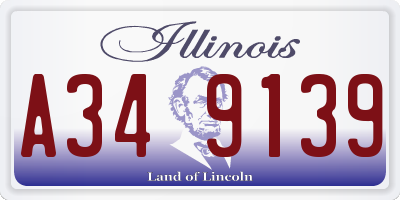 IL license plate A349139