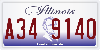 IL license plate A349140