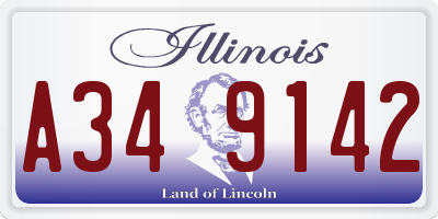 IL license plate A349142