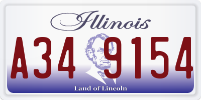 IL license plate A349154