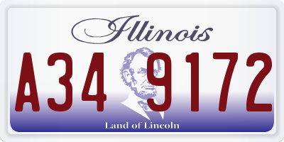 IL license plate A349172