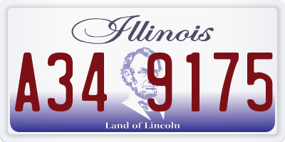 IL license plate A349175
