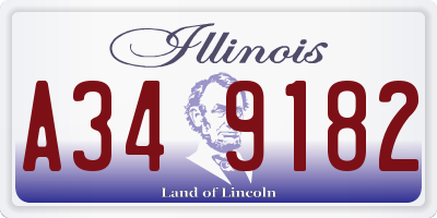 IL license plate A349182