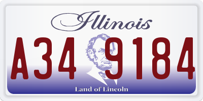 IL license plate A349184
