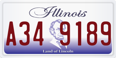 IL license plate A349189