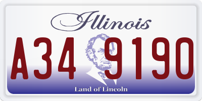 IL license plate A349190