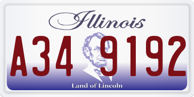 IL license plate A349192