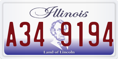 IL license plate A349194
