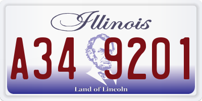 IL license plate A349201