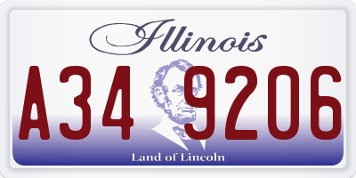 IL license plate A349206