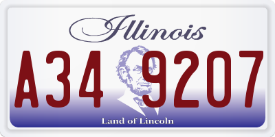 IL license plate A349207