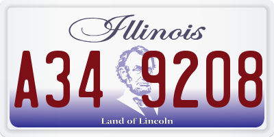 IL license plate A349208