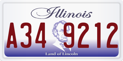 IL license plate A349212
