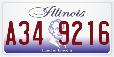IL license plate A349216