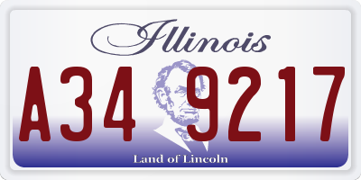 IL license plate A349217