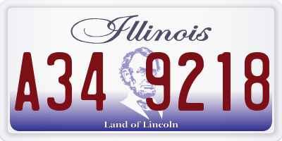 IL license plate A349218