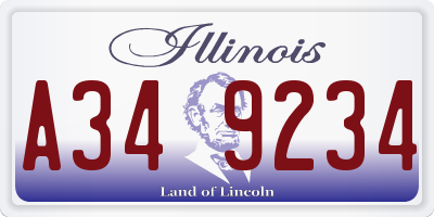 IL license plate A349234
