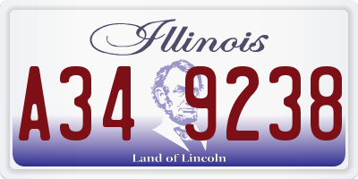 IL license plate A349238