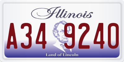 IL license plate A349240