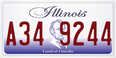 IL license plate A349244