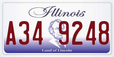 IL license plate A349248