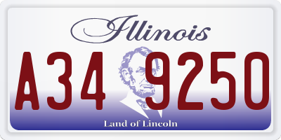 IL license plate A349250