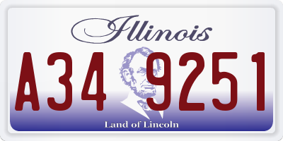 IL license plate A349251