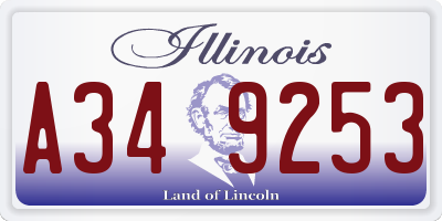 IL license plate A349253