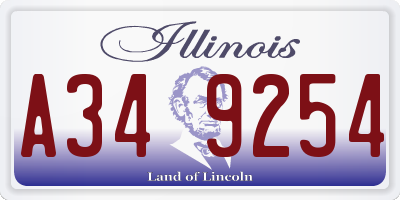 IL license plate A349254