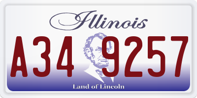 IL license plate A349257