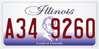 IL license plate A349260