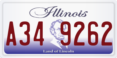 IL license plate A349262