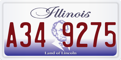 IL license plate A349275