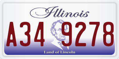 IL license plate A349278