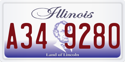 IL license plate A349280