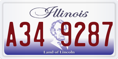 IL license plate A349287